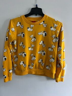 Peanuts Yellow Snoopy All-Over Print Sweatshirt